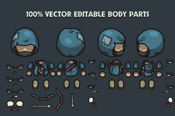 Fantasy Archer Top-Down Characters Pack