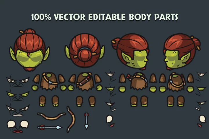 Fantasy Archer Top-Down Characters Pack