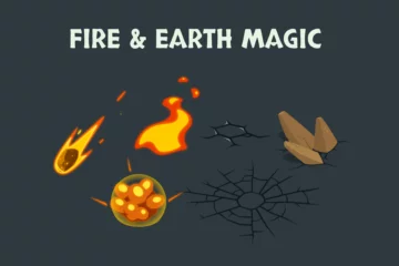 Fire and Earth Magic Sprites for Top-Down Games
