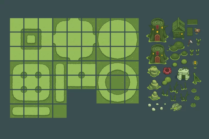 Free Poison Swamp Game Tileset and Environment Pack