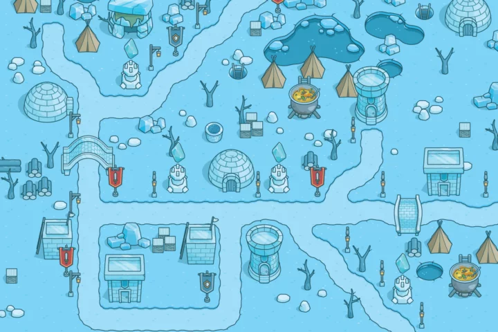 Ice Top-Down Location 2D Tileset