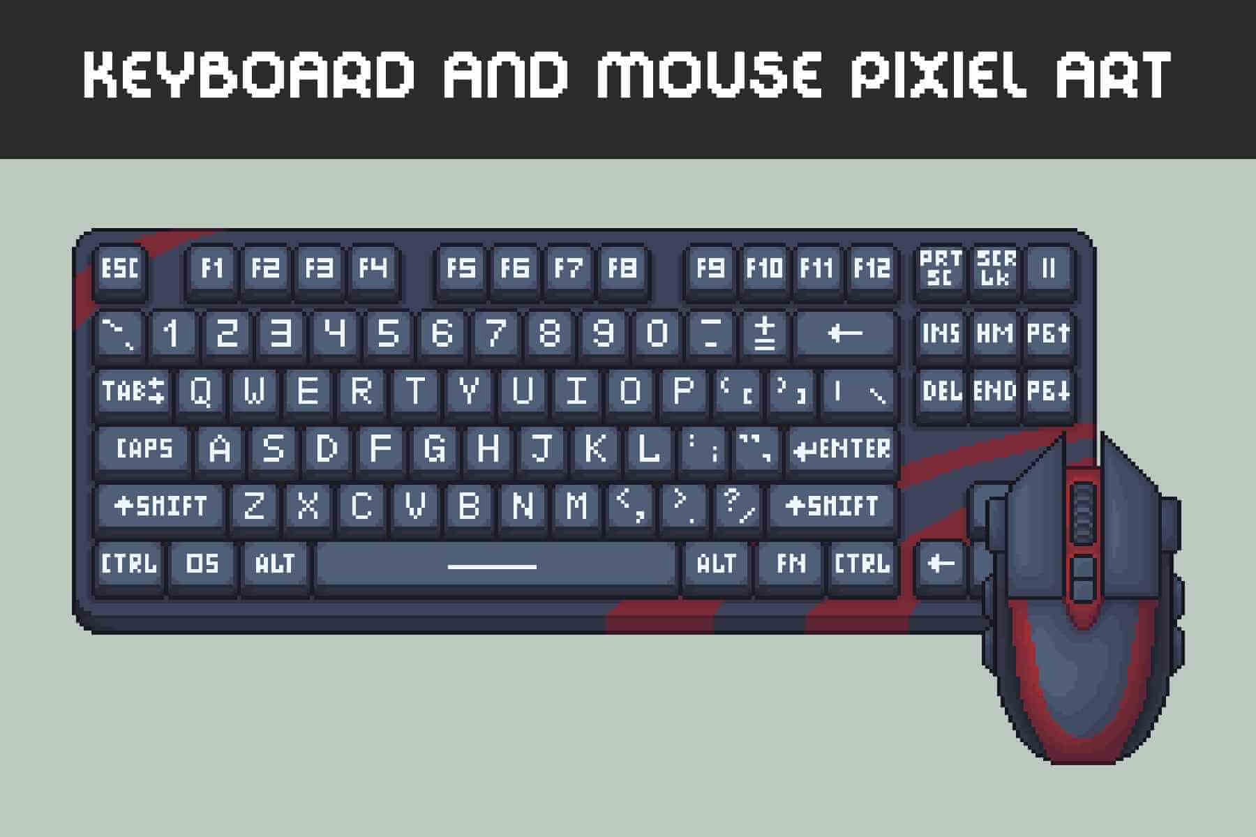 Keyboard and Mouse Free Pixel Art Asset Pack - CraftPix.net