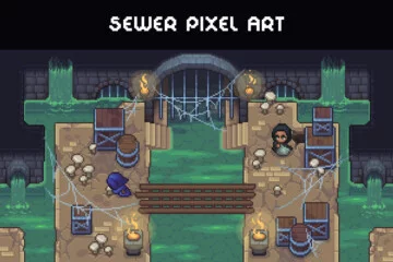 Sewer Tileset and Environment Pixel Art Asset Pack