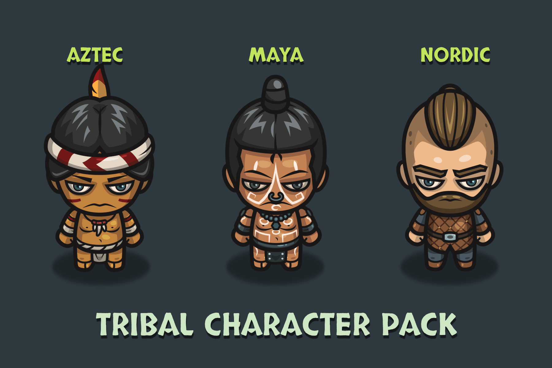 Tribal 4-Direction Character Sprite Asset Pack - CraftPix.net