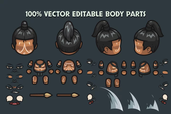 Tribal 4-Direction Character Sprite Asset Pack