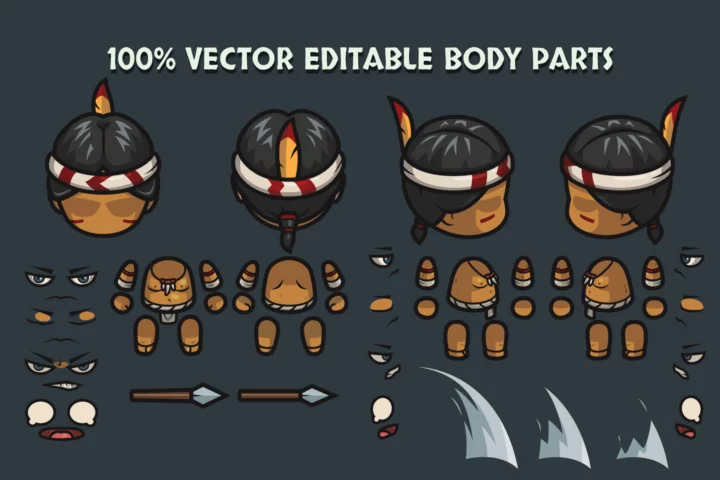 Tribal 4-Direction Character Sprite Asset Pack