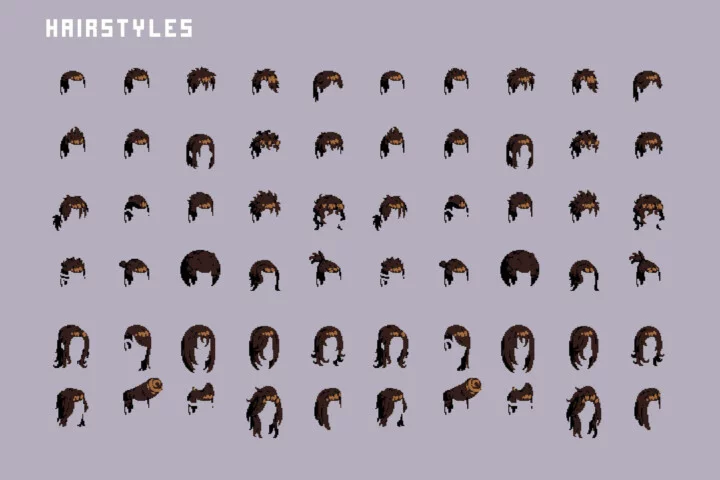 Cyberpunk Dialogue Pixel Character Portrait Builder Pack