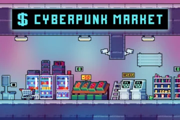 Cyberpunk Market Pixel Tileset & Environment Pack