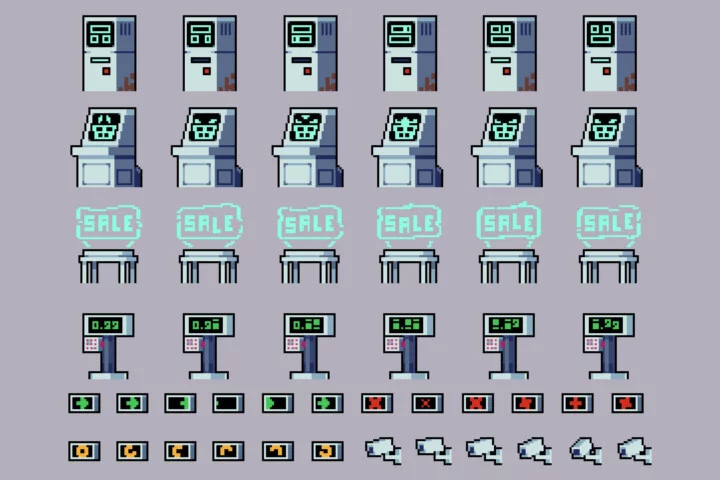 Cyberpunk Market Pixel Tileset & Environment Pack