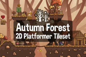Free Autumn Forest 2D Platformer Tileset
