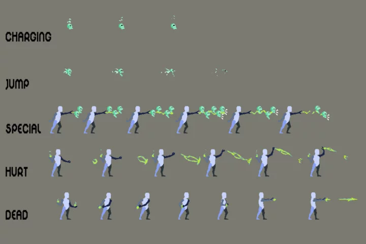 Free Necromancer Pixel Art Prototype Character Sprites