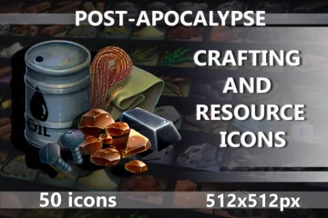 Free Post-Apocalypse Crafting and Resource Icons