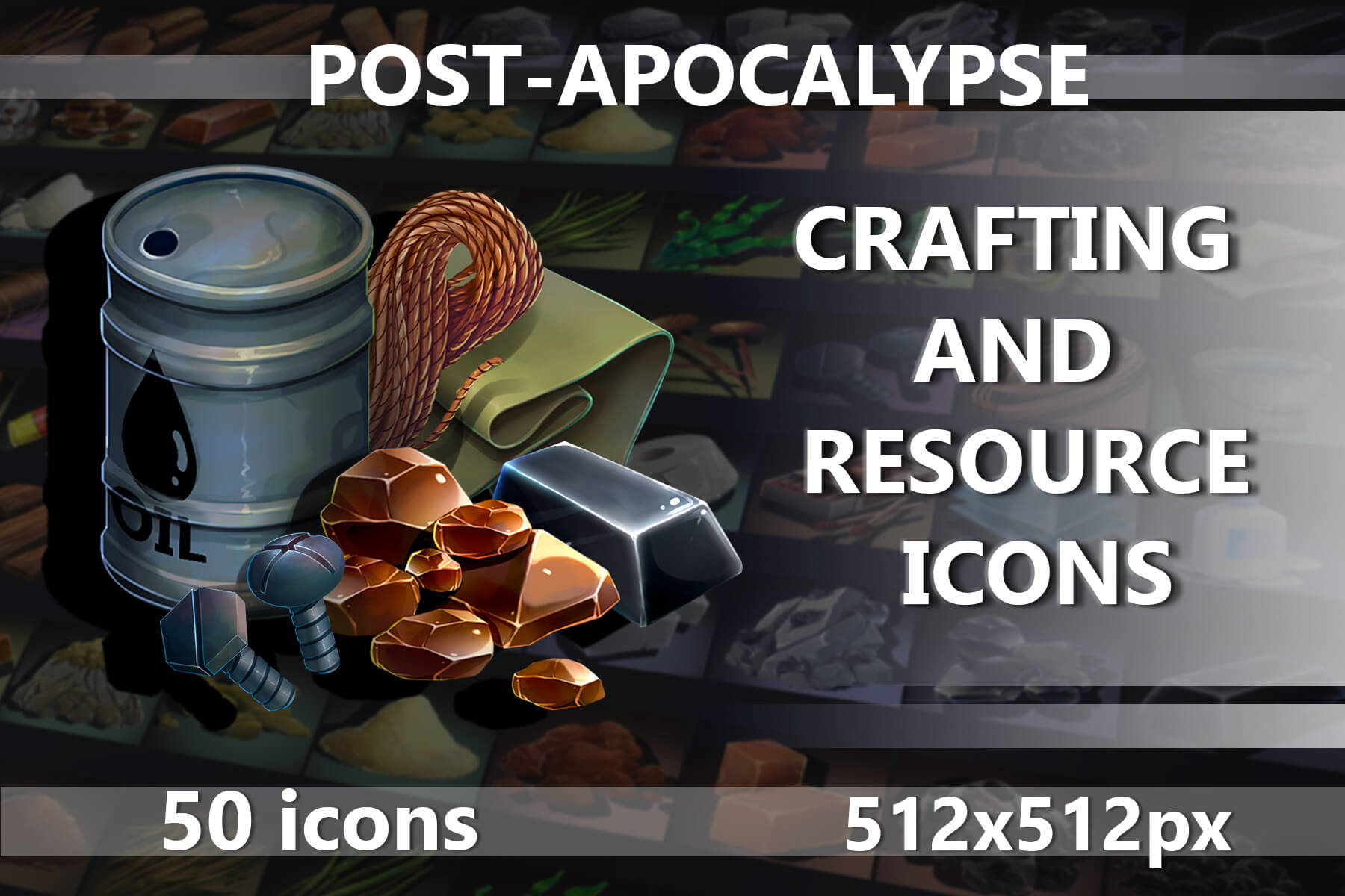 Free Post-Apocalypse Crafting and Resource Icons - CraftPix.net