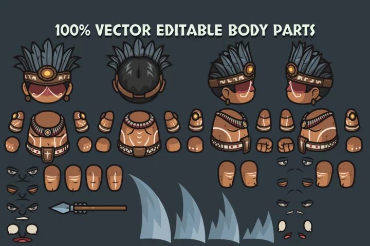 Free Tribal Warrior Boss Characters Asset Pack