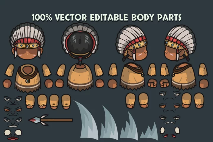 Free Tribal Warrior Boss Characters Asset Pack