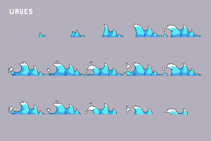 Game Water Effects & Splashes Pixel Pack