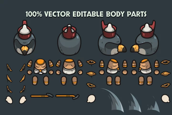 Mythology 2D Character Assets – Anubis, Medusa & Horus