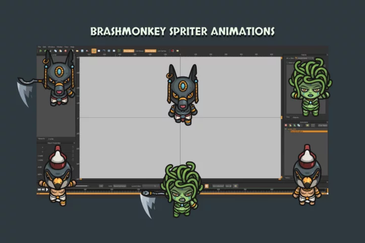 Mythology 2D Character Assets – Anubis, Medusa & Horus