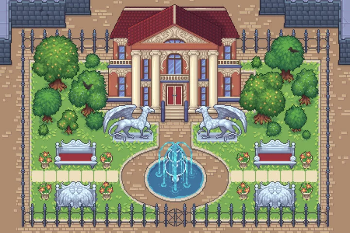 Noble’s Manor Pixel Top-Down Tileset Asset Pack