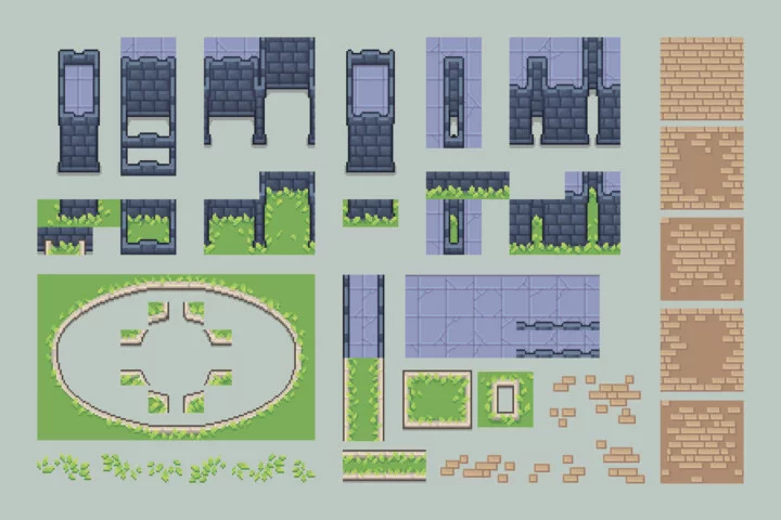 Noble’s Manor Pixel Top-Down Tileset Asset Pack