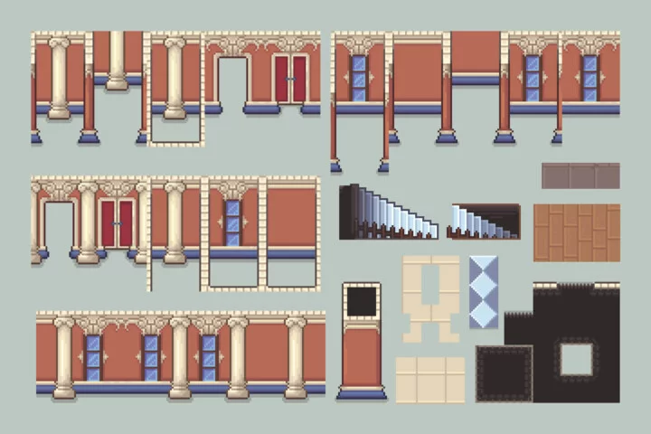 Noble’s Manor Pixel Top-Down Tileset Asset Pack