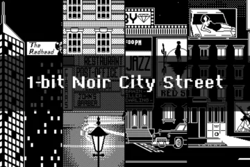 1-Bit Pixel Noir City Street Backgrounds 1-Bit Pixel Noir City Street Backgrounds