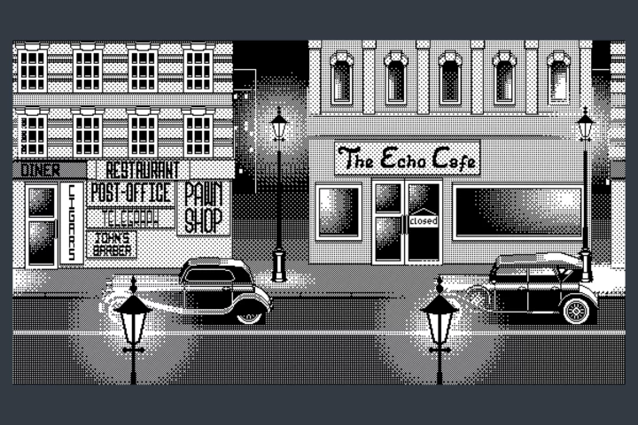 1-Bit Pixel Noir City Street Backgrounds