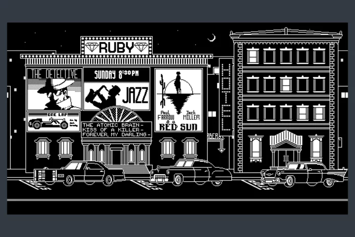 1-Bit Pixel Noir City Street Backgrounds
