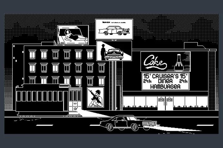 1-Bit Pixel Noir City Street Backgrounds