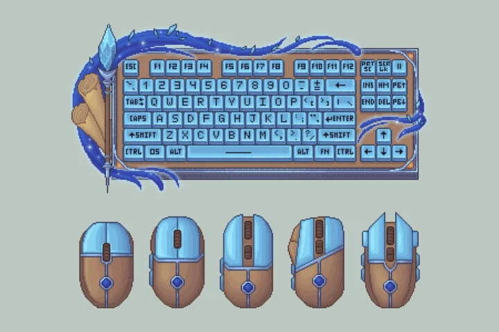 Fantasy Keyboard and Mouse Free Pixel Art Asset Pack