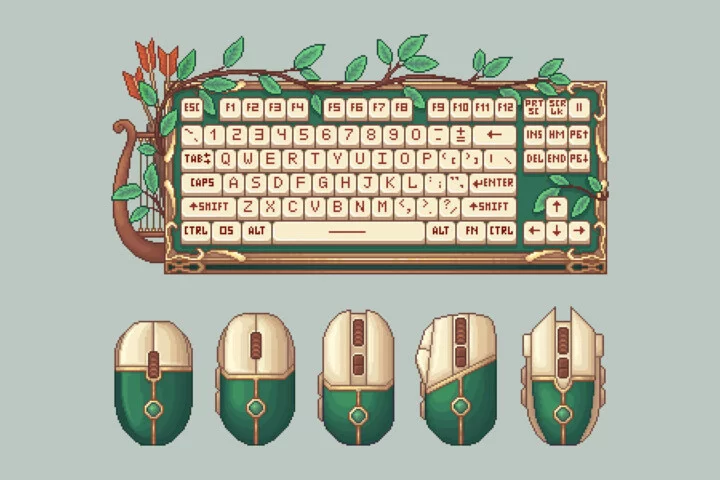 Fantasy Keyboard and Mouse Free Pixel Art Asset Pack
