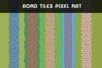 Free Path and Road Top-Down Pixel Tileset