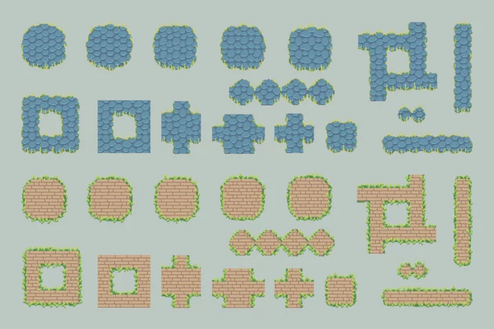 Free Path and Road Top-Down Pixel Tileset
