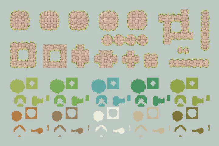 Free Path and Road Top-Down Pixel Tileset