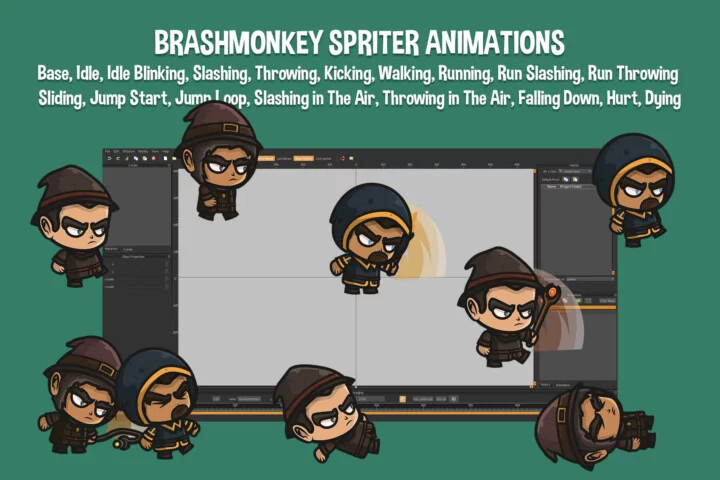 Human Magician Chibi Character Sprites