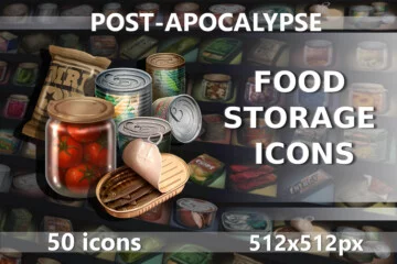 Post-Apocalypse Food Storage Icons Post-Apocalypse Food Storage Icons