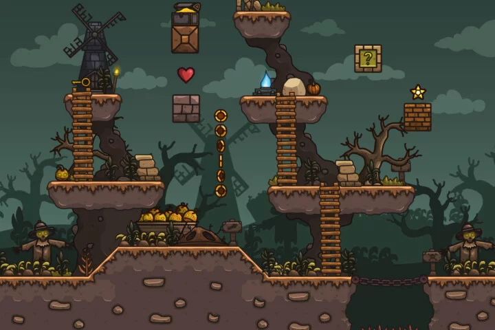 Cursed Farmlands 2D Platformer Tileset