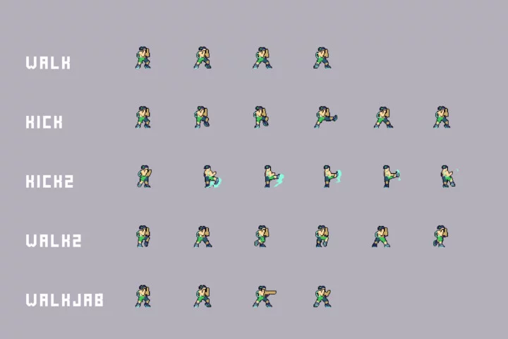 Cyberpunk Fighting Bosses Pixel Art Pack