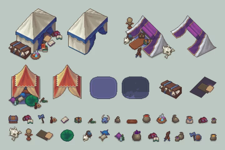 Fantasy RPG Camp Top Down Pixel Art Pack