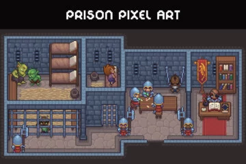 Fantasy RPG Prison Top-Down Pixel Art Pack Fantasy RPG Prison Top-Down Pixel Art Pack