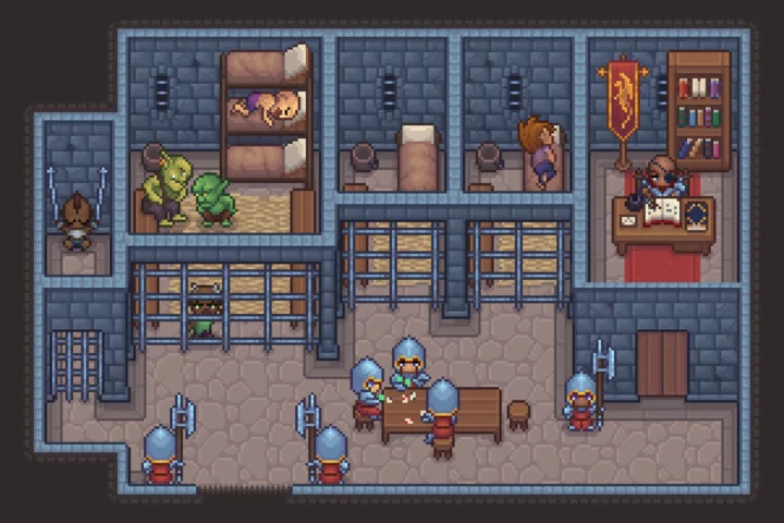 Fantasy RPG Prison Top-Down Pixel Art Pack