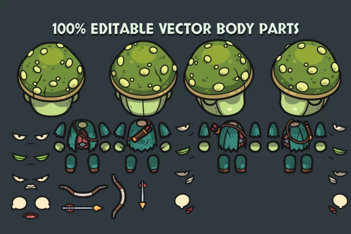 Fantasy Top-Down Mushroom Character Asset Pack