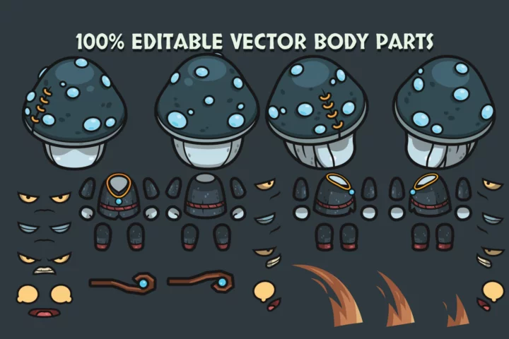 Fantasy Top-Down Mushroom Character Asset Pack