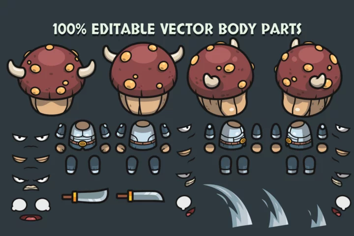 Fantasy Top-Down Mushroom Character Asset Pack
