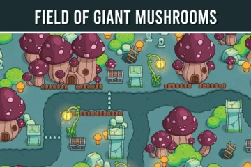 Giant Mushroom Location 2D Top-Down Tileset
