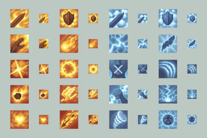 RPG Magic Icons & Spellbook Pixel UI Pack