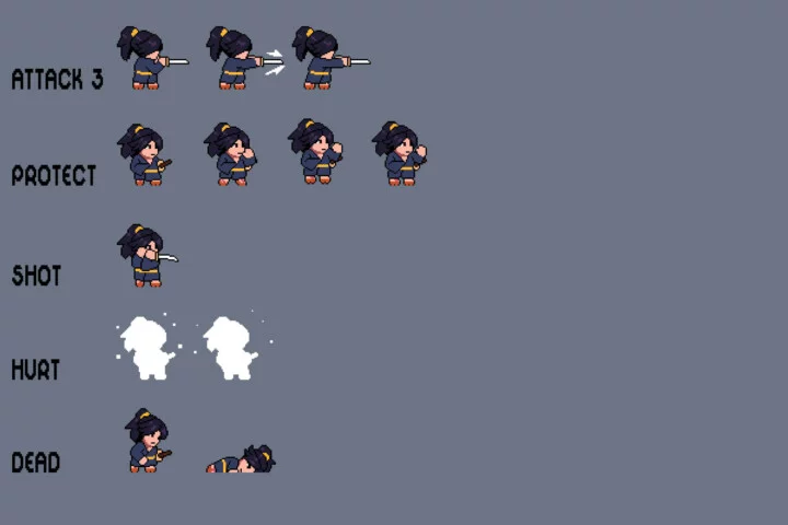 Tiny Shinobi Pixel Art Characters Pack