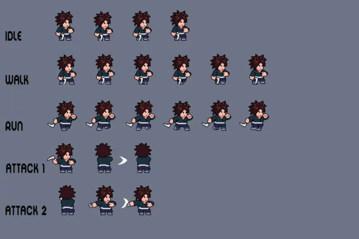 Tiny Shinobi Pixel Art Characters Pack