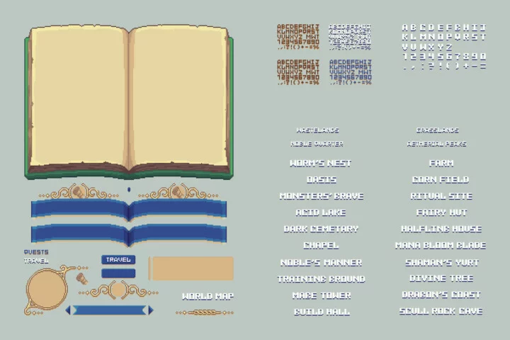 Fantasy Adventure Book Pixel UI Asset Pack