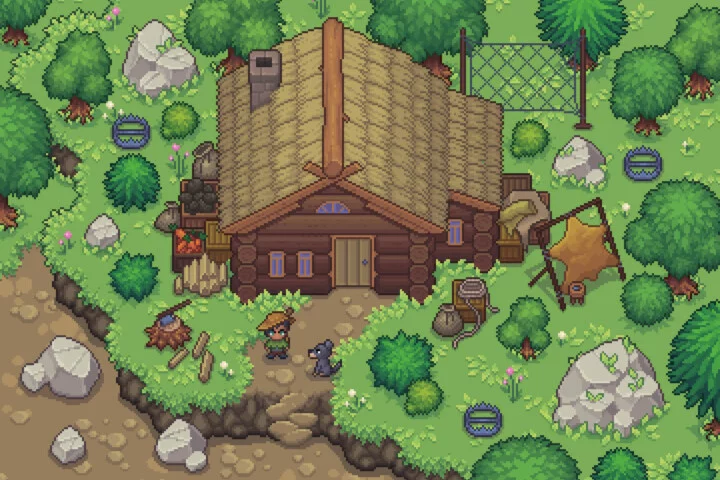 Fantasy RPG Hunter’s Lodge Top-Down Pixel Art Pack